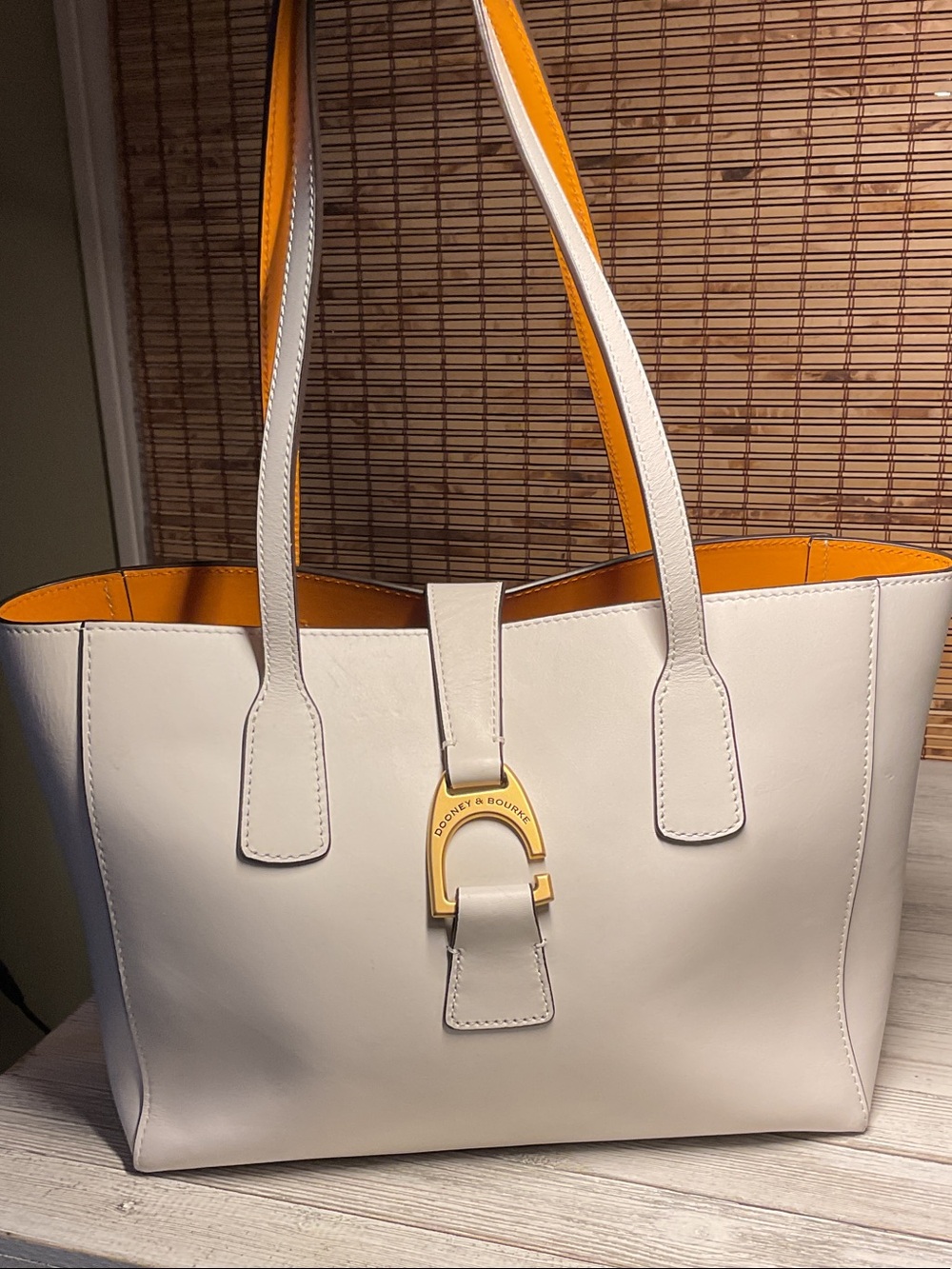 Dooney & Bourke Florentine Small Shannon Tote Bag White Luxury Italian Leather